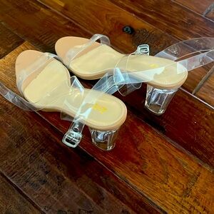 Women’s clear heel strappy sandals